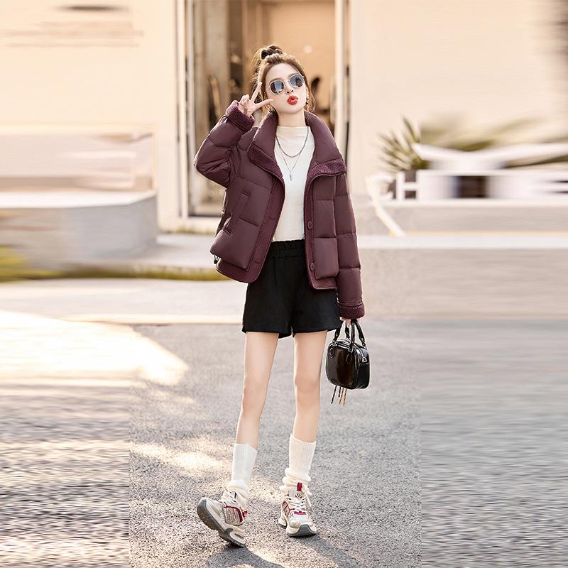 羽绒服2024冬季新式款小个子显瘦翻领时Z-B35-11尚薄羽女绒服外套