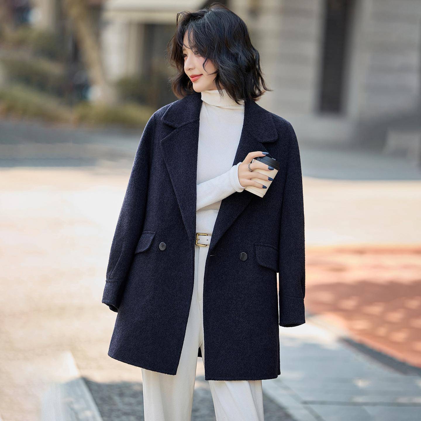 双面羊毛大女2025秋冬季款7洋气ME725-10高新衣级感气质时尚毛呢