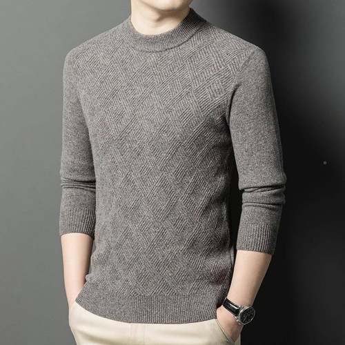 224冬男士羊羊绒0衫加厚中年男装SD8897-Y季休闲圆领保暖毛衣针织