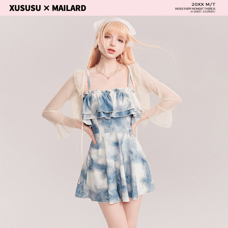 徐苏苏 高级感2025新款微胖女孩遮肉显瘦保守温泉防晒冬连体泳衣