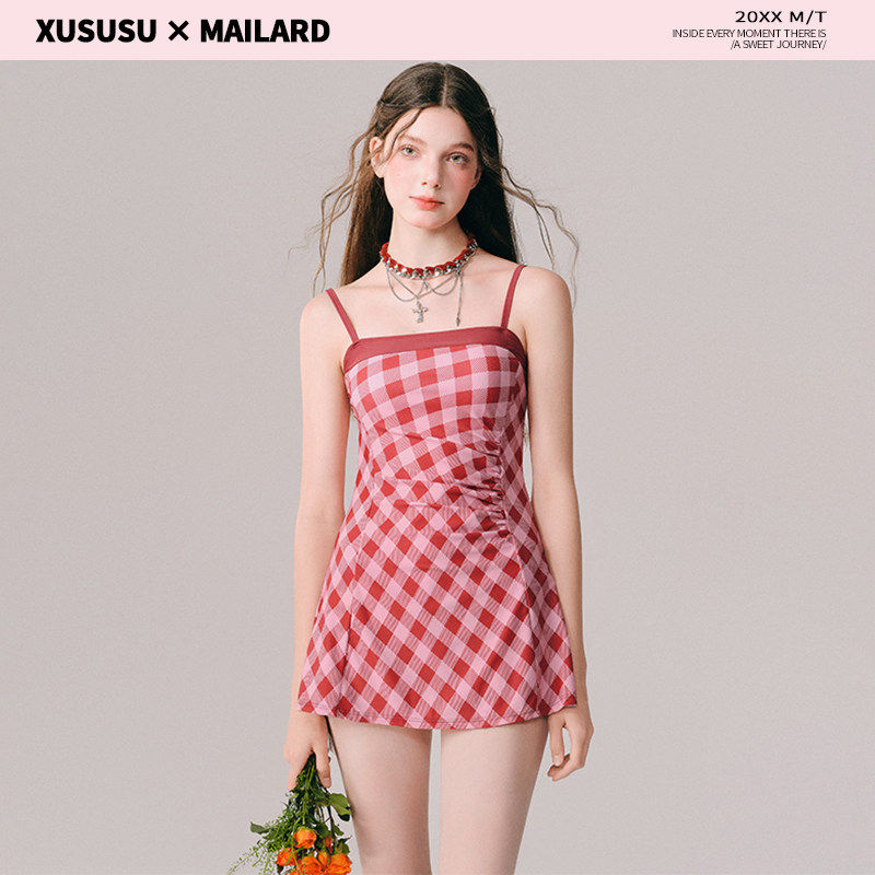 徐苏苏 2025新款高级感保守微胖女孩遮肉罩衫泡温泉连体泳衣女