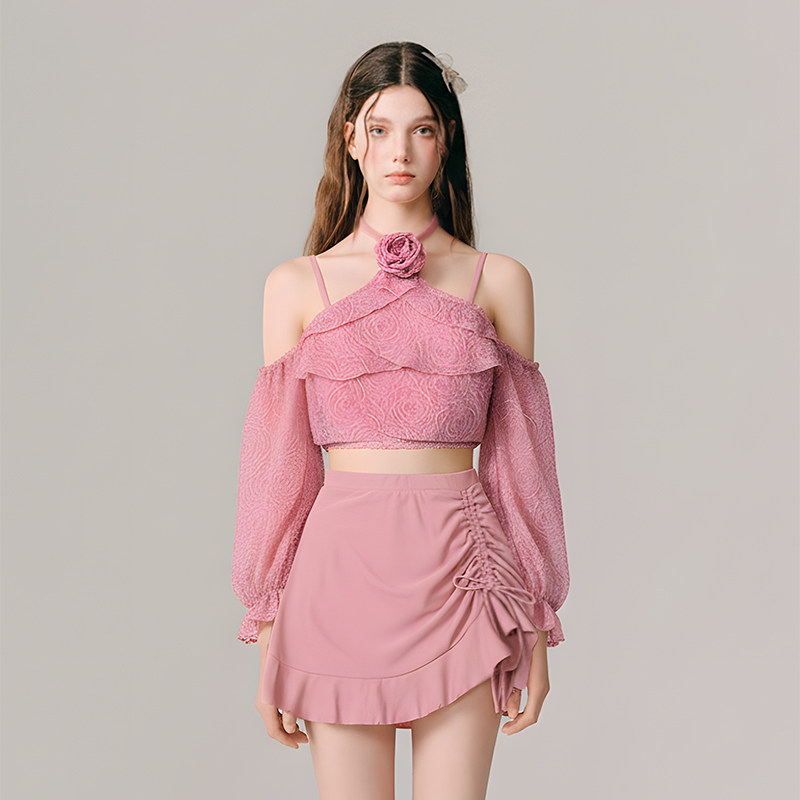 徐苏苏 纯欲风法式绝美2025新款高级感显瘦保守泡温泉分体泳衣女