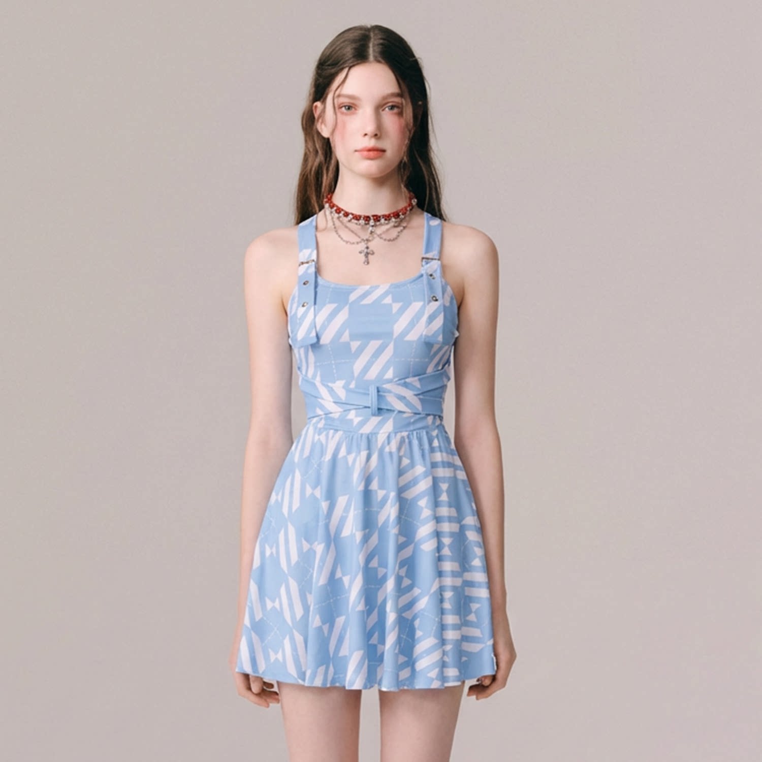 徐苏苏 高级感独特漂亮微胖遮肉2026新款保守温泉平角连体泳衣女