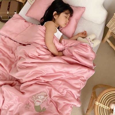 A类夏季薄款60支天丝儿童夏凉被冰丝夏被幼儿园宝宝空调被可水洗