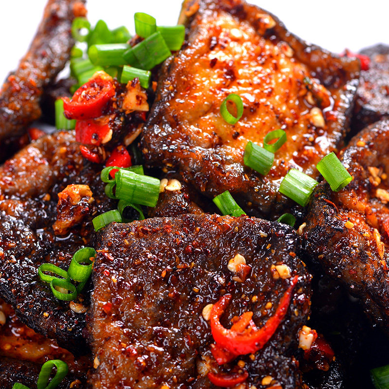 。湖南特产经典臭豆腐500g传统小吃手工香辣豆腐干长沙油炸辣味