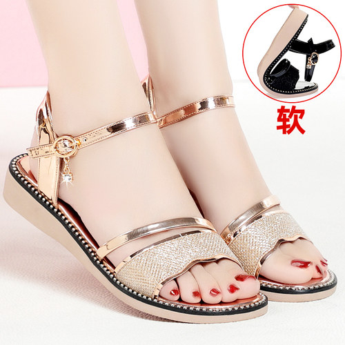 平底凉鞋女软底低跟仙女风大码