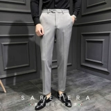 Мужские демисезонные штаны, пиджак классического кроя, костюм, в корейском стиле, свободный прямой крой