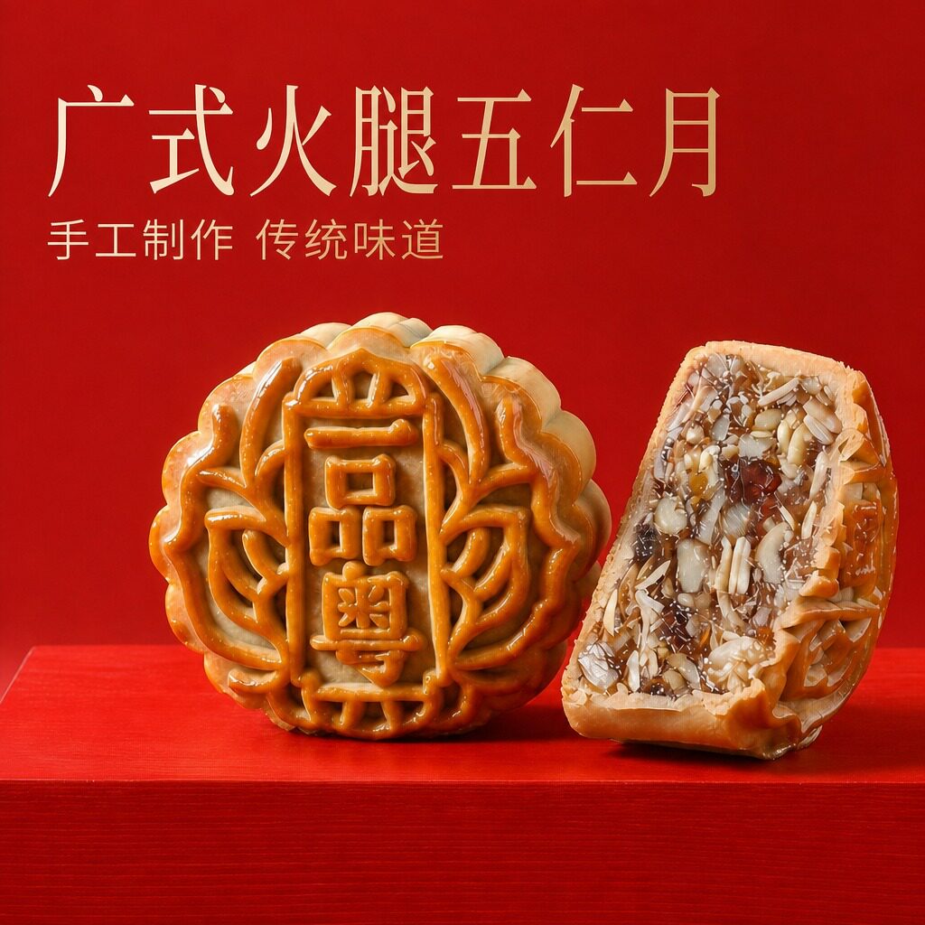 一品粤广式传统火腿五仁月饼礼盒