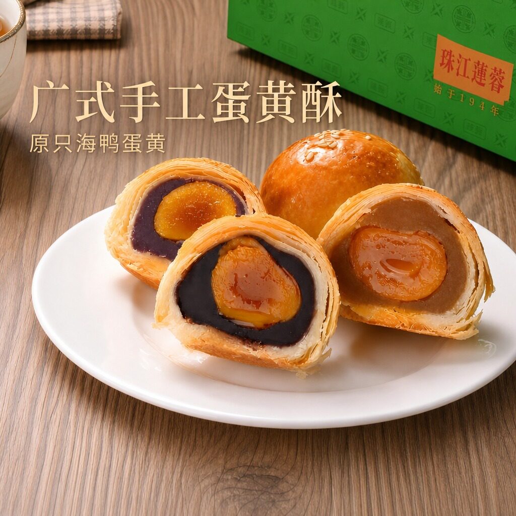 新鲜手工现做蛋黄酥豆沙莲蓉糕点
