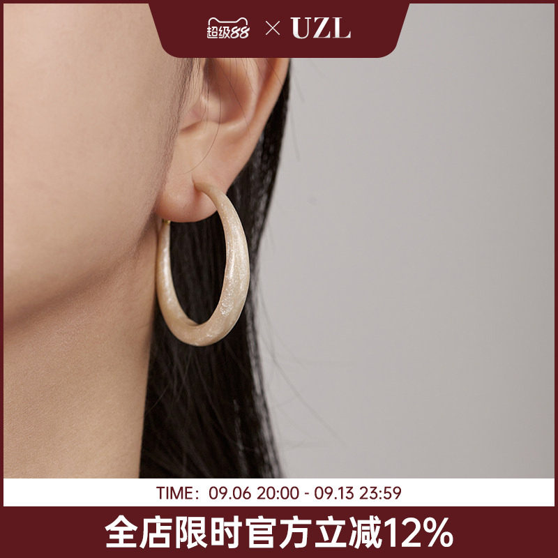 高级感欧美圈圈耳环女小众夸张显脸小耳饰耳扣百搭耳圈耳钉秋冬