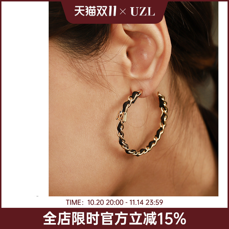 法式c圈耳环女高级感圆圈夸张