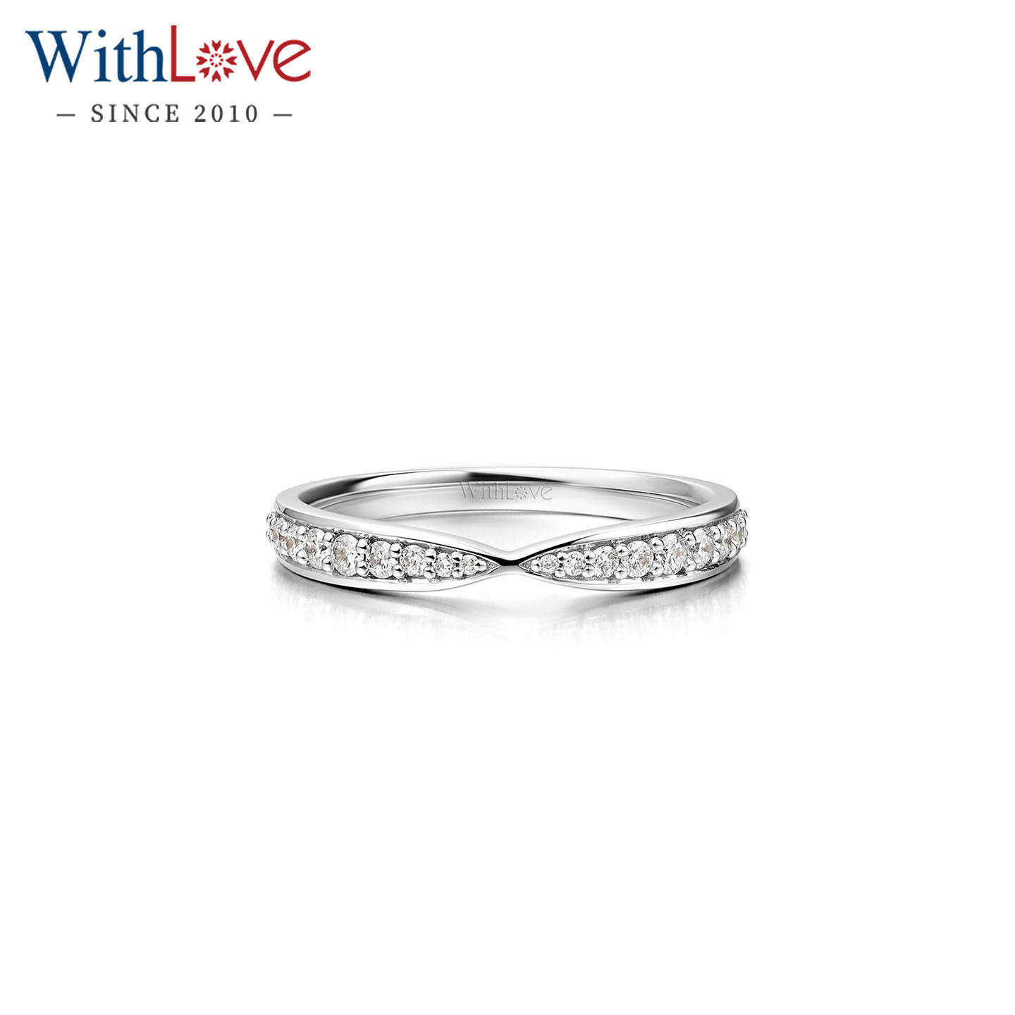 WithLove唯爱品越 白18K金22分叠戴钻戒婚戒排镶钻石戒指女戒定制