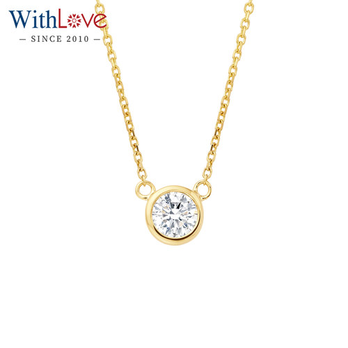 WithLove18K金简约单钻石项链