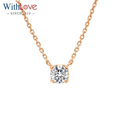 WithLove18K金钻石锁骨项链