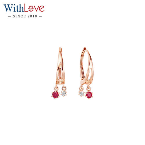 WithLove红宝石钻石耳环