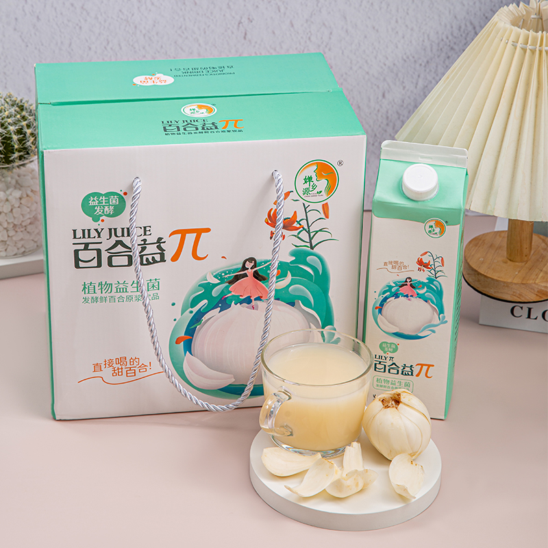 甘肅也產(chǎn)可食用鮮百合植物益生菌飲品百合益π1000ml×6罐/箱