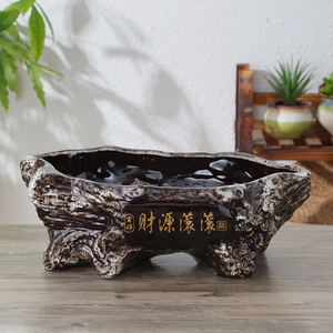 客厅室内个性桌面创意陶瓷花盆中国风特色特大号陶瓷花盆无托盘