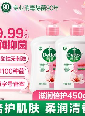 Dettol滴露家用洗手液 清洁抑菌温和滋润清香儿童套装450g*2瓶