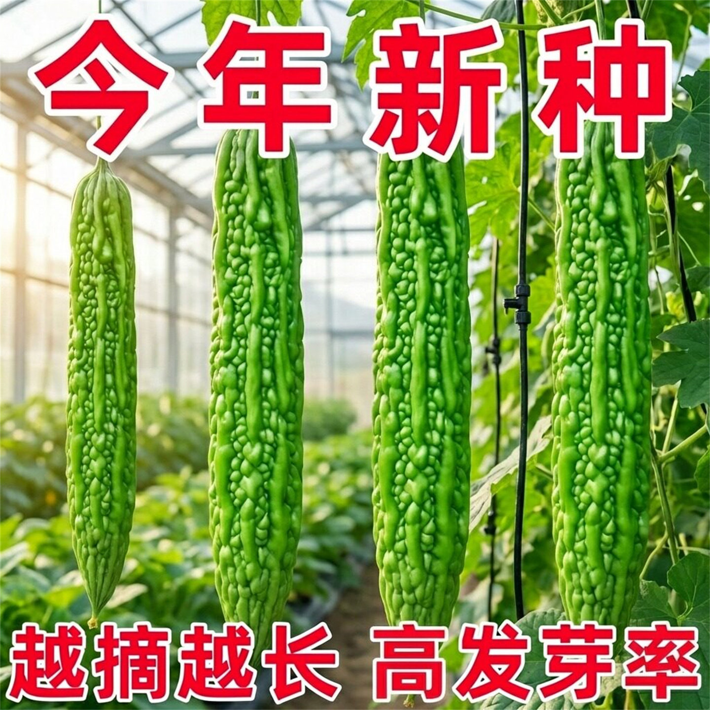 长绿苦瓜种子厚肉绿皮苦瓜早熟高产四季阳台苹果种子农田蔬菜种籽