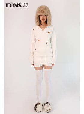 FONS32 白色2025新款毛衣宽松慵懒松弛高级感秋冬女款可外穿内搭