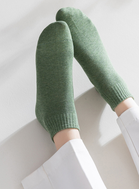 袜子女短袜夏季薄款纯棉防臭吸汗绿色运动百搭全棉短筒透气女袜