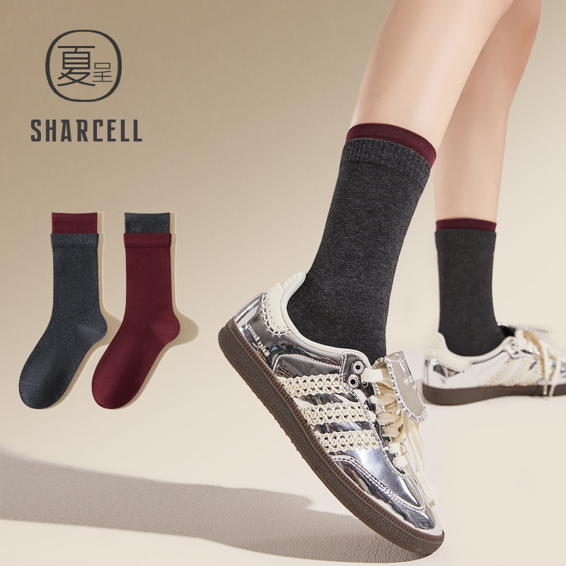 袜子女秋冬复古拼色堆堆灰色中筒袜棉袜网红外穿2025新款爆款长袜,女士内衣/男士内衣/家居服,中筒袜,淘宝优惠券,粉丝福利购,淘宝优惠卷