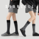 小腿袜女秋冬压力瘦腿灰色长筒袜配靴子半截中筒保暖长袜2025新款