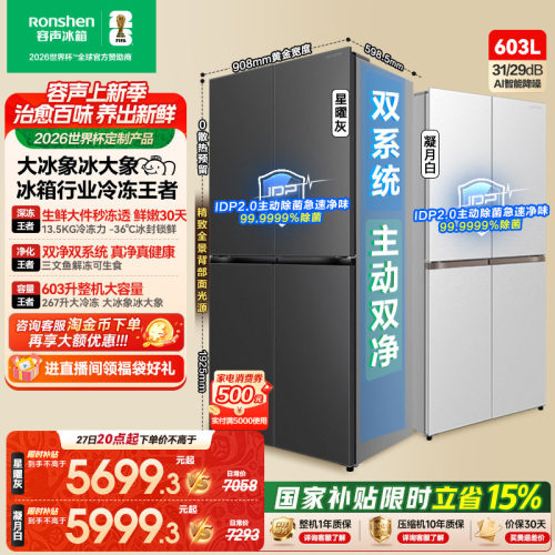 容声大冰象603冰箱行业冷冻王者