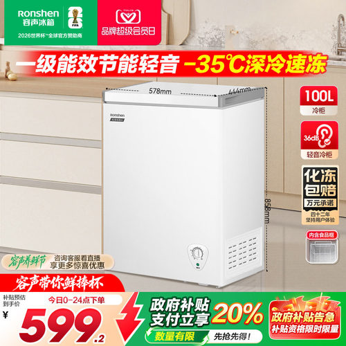 容声100升小冰柜冷冻冷藏