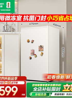 容声95L单门小型一级节能家用宿舍租房冷藏立式冷柜白色小冰箱