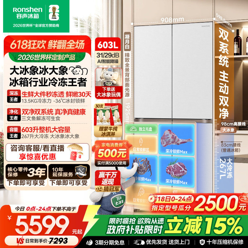 容声大冰象603冰箱行业冷冻王者