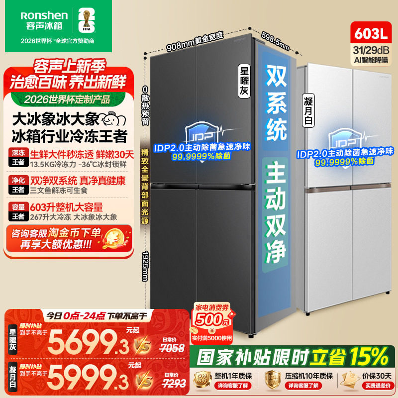 容声大冰象603冰箱行业冷冻王者
