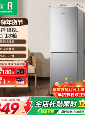 容声186L两门双门家用冰箱小型节能冷藏冷冻宿舍出租房以旧换新