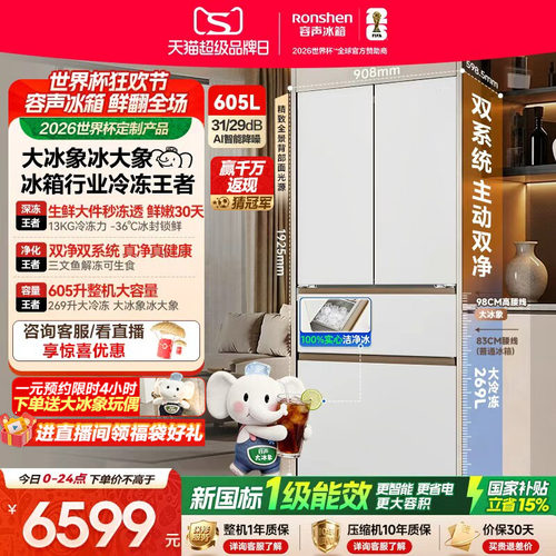 容声大冰象605冰箱行业冷冻王者