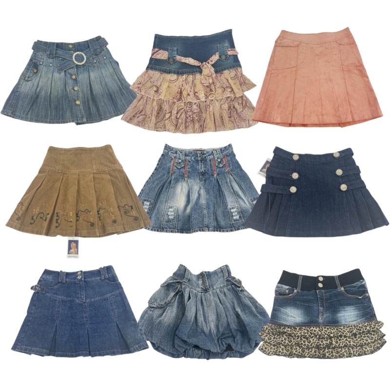 碎花拼接减龄伞裙短裙复古百搭