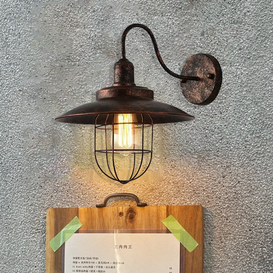 loft创意复古铁艺酒吧咖啡厅民宿餐馆服装店过道走廊个性壁灯