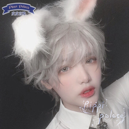 皮皮家银灰少年万用假发