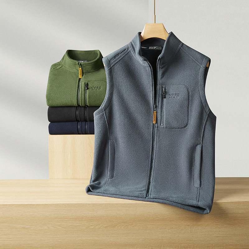 JEEP SPIRIT 秋冬款亲肤透气保暖锁温时尚简约休闲摇粒绒男士,男装,常规马甲,淘宝优惠券,粉丝福利购,淘宝优惠卷