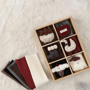 女童长袜冬季 加厚保暖袜红色袜子圣诞婴儿过膝高筒宝宝长筒袜