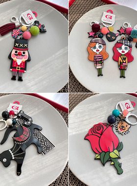 韩国AZNAVOUR/GRAIN de BEAUTE 可爱猫咪小士兵精致钥匙扣包挂件