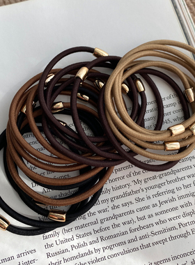 精致小金扣发圈 日常基础款发绳 扎马尾头绳 细款打底皮筋百搭