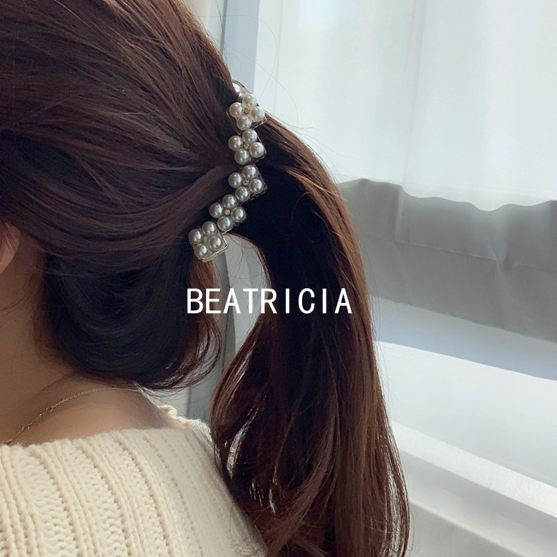 韩国进口 优雅知性风 珍珠香蕉夹 竖夹扭夹马尾夹10cm,饰品/流行首饰/时尚饰品新,发饰,淘宝优惠券,粉丝福利购,淘宝优惠卷