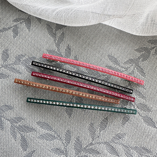 韩国AZNAVOUR/GRAIN de BEAUTE 简约百搭 满钻一字发夹弹簧夹