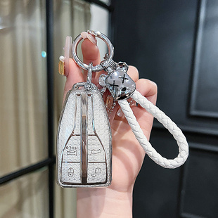 适用于红旗HS5钥匙套老款红旗HS7汽车全包扣智能钥匙保护套包女士