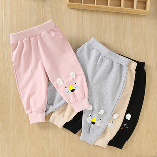 儿童纯棉束脚裤春秋款男女童裤小孩宝宝中小童可外穿运动休闲潮裤