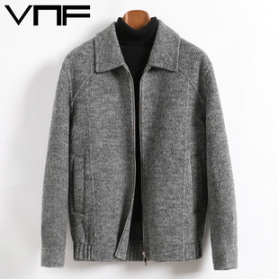 时尚羊毛双面呢夹克男士翻领25秋冬新款韩版宽松青年毛呢外套短款
