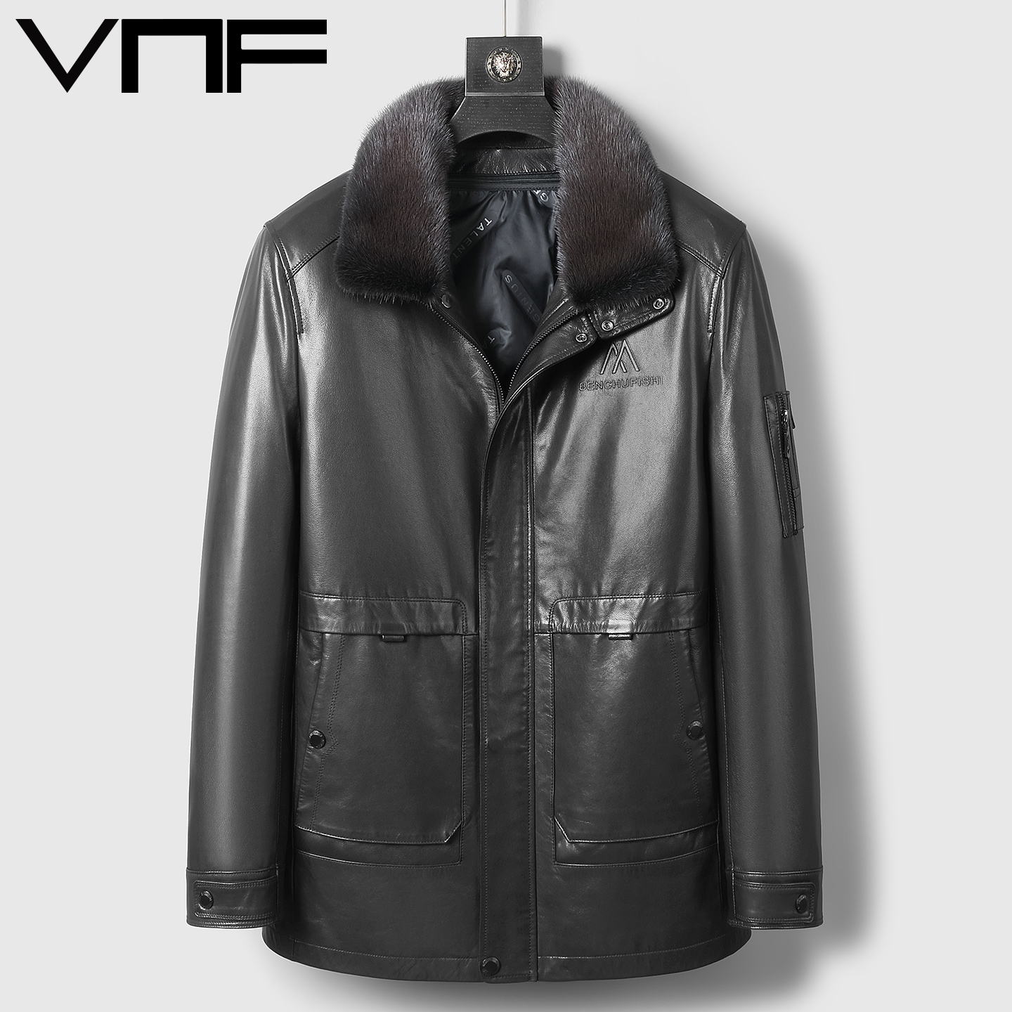 中长款山羊皮真皮羽绒服夹克外套