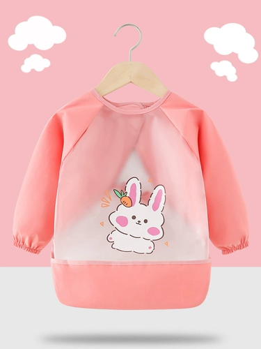 Детский водонепроницаемый слюнявчик, лонгслив, фартук для младенца для прикорма, анти-грязь, сзади на завязках