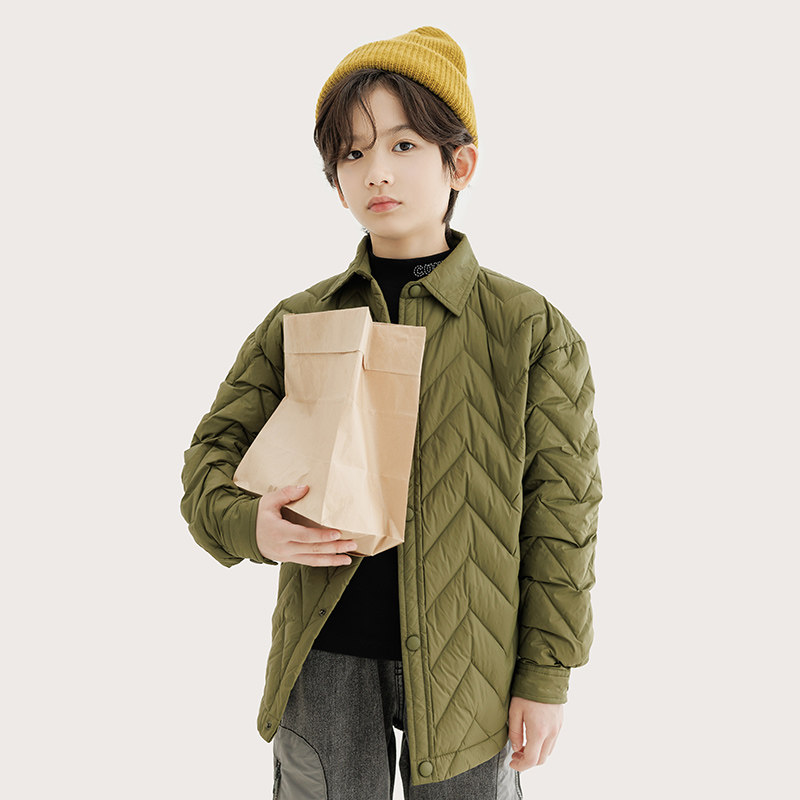 中大童男童复古羽绒服外套