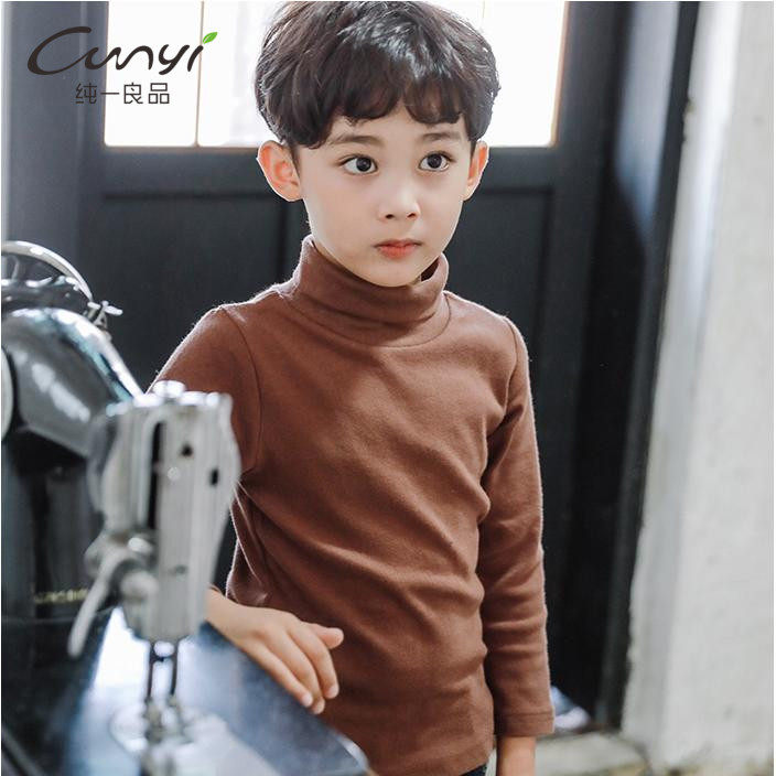 纯一良品童装男女童高领打底衫韩版T恤春秋冬内衣中大童长袖上衣